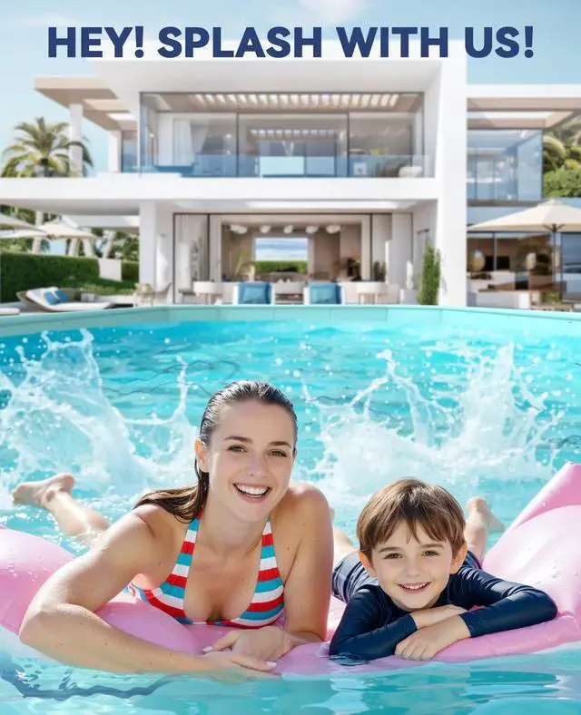 Alt view image 7 of 7 - HeySplash Foldable Pool, Non-Inflatable Swimming Pool with Rigid Puncture-Proof Hard Composite Board, Kiddie Pool Outdoor Pool, Adults & Kids Pool for Backyard Garden Dog Pool 78"×53"×19", Blue Whale