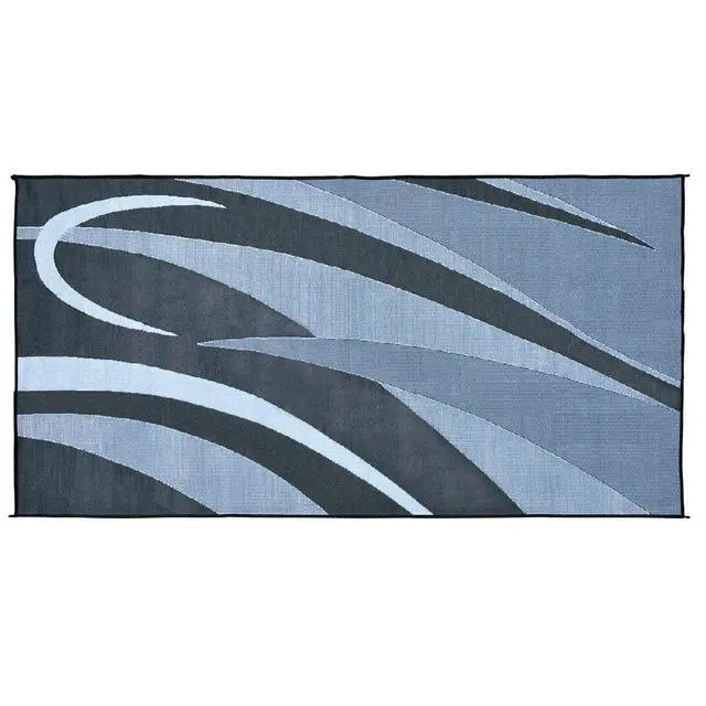 Alt view image 4 of 6 - Stylish Camping GB1 8-Feet x 16-Feet RV Reversible Graphic Patio Mat, Black/Silver
