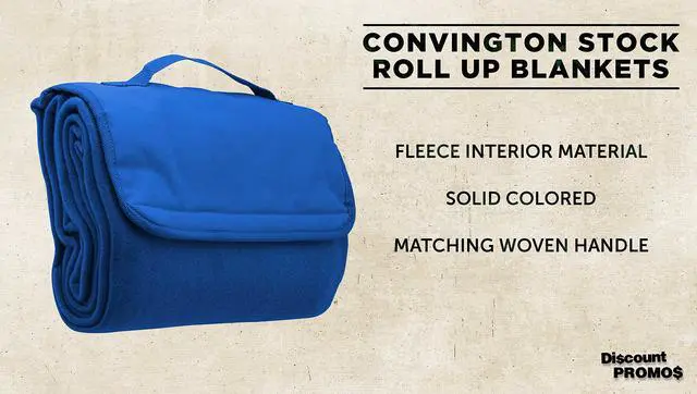Alt view image 3 of 7 - DISCOUNT PROMOS Roll Up Picnic Blankets Set of 10, Bulk Pack - Great Outdoor Blanket for Camping, Picnic, Beach, Sports, Outdoor Activities - Blue