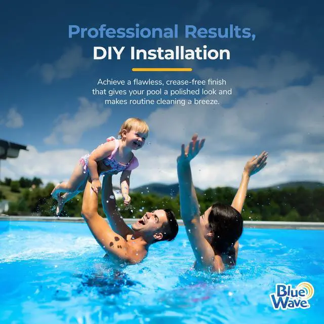 Alt view image 5 of 7 - Blue Wave Peel and Stick Pool Cove for Above Ground Pools, 19-Pack Resilient HDPE Construction 77-Ft of Total Liner Coverage for up to 24-Ft Round or 16x32-Ft Oval Pools Sand Cove Alternative