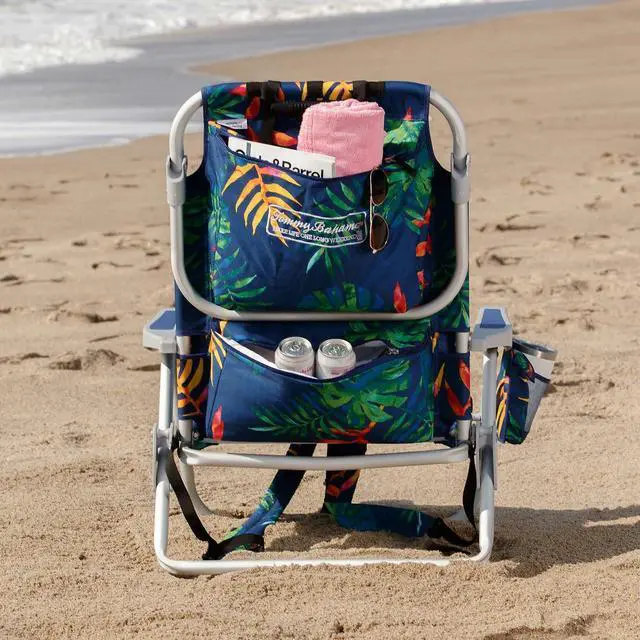 Alt view image 5 of 5 - Tommy Bahama 5 Position Beach Chair (Green Leaves)