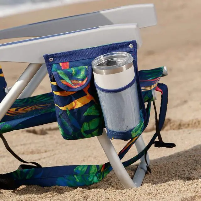 Alt view image 4 of 5 - Tommy Bahama 5 Position Beach Chair (Green Leaves)