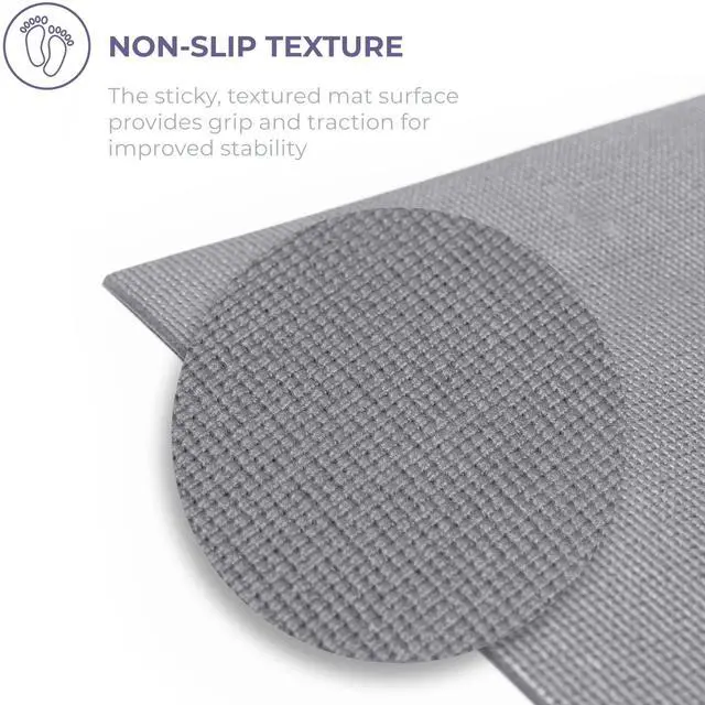Alt view image 3 of 7 - Sunshine Yoga Voyage Yoga Mat, 6 Pack, 72" x 24" Professional Studio and Gym Bulk Yoga Mats, 5mm Thick, Durable, Anti-Tear, Non Slip Fitness and Exercise Mats, Cool Gray