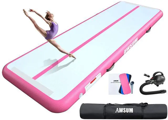 Main image of AWSUM Air Gymnastics Mat 10ft/13ft/16ft/20ft/23ft Inflatable Tumble Track mats 4/8 inches Thick tumbling mat with Electric Pump for Home/Gym