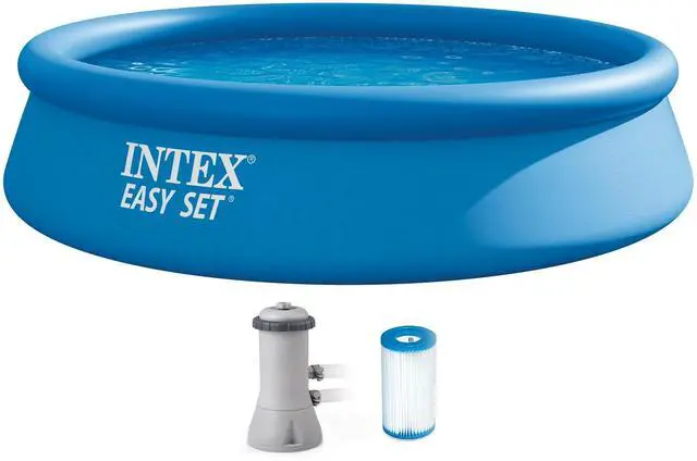 Main image of INTEX Easy Set 12 ft x 30in Above Ground Pool Set, Round Inflatable Swimming Pool with 530 GPH Cartridge Filter Pump and Type A Cartridge