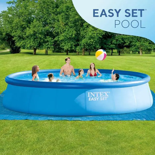 Alt view image 2 of 7 - INTEX Easy Set 12 ft x 30in Above Ground Pool Set, Round Inflatable Swimming Pool with 530 GPH Cartridge Filter Pump and Type A Cartridge