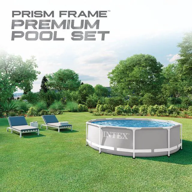 Alt view image 2 of 6 - INTEX 26700EH Prism Frame 10 ft x 30 in Above Ground Pool, Round Swimming Pool with Steel Frame, Pump Not Included