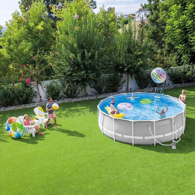 Alt view image 6 of 6 - INTEX 26700EH Prism Frame 10 ft x 30 in Above Ground Pool, Round Swimming Pool with Steel Frame, Pump Not Included