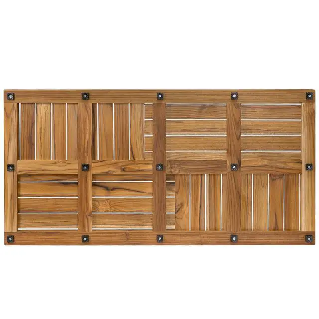 Alt view image 7 of 7 - Utoplike Teak Wood Bath Mat, Extra Large Shower Mat for Bathroom, 40 x 20 inch Non Slip Wooden Floor Sturdy Mat for Inside Shower Luxury Spa Home or Outdoor