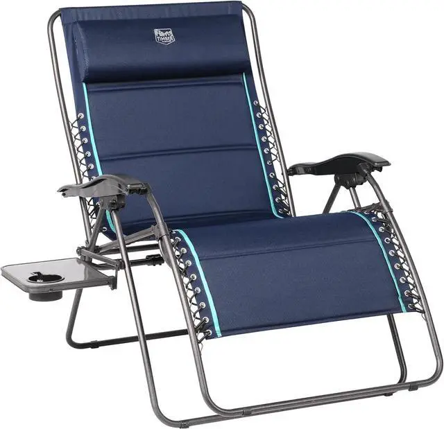 Main image of Timber Ridge Oversized Zero Gravity Chair, 33In Wide XXL Zero Gravity Reclining Chair with Side Table, Full Padded Lounge Chair for Outdoor Camping Patio Lawn, Heavy Duty Supports 500lbs, Blue-1 Pack