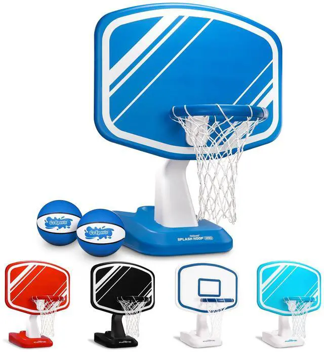Main image of GoSports Splash Hoop Swimming Pool Basketball Game, Includes Poolside Water Basketball Hoop, 2 Balls and Pump Choose Your Style