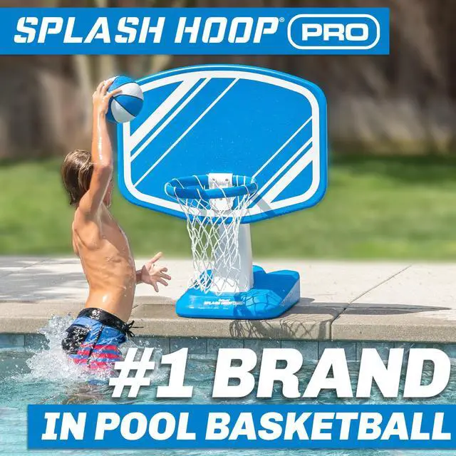 Alt view image 2 of 6 - GoSports Splash Hoop Swimming Pool Basketball Game, Includes Poolside Water Basketball Hoop, 2 Balls and Pump Choose Your Style