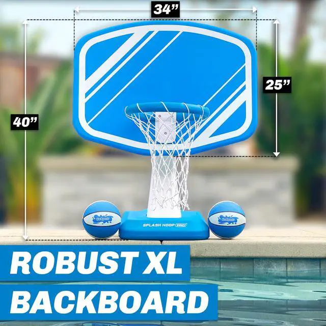 Alt view image 4 of 6 - GoSports Splash Hoop Swimming Pool Basketball Game, Includes Poolside Water Basketball Hoop, 2 Balls and Pump Choose Your Style