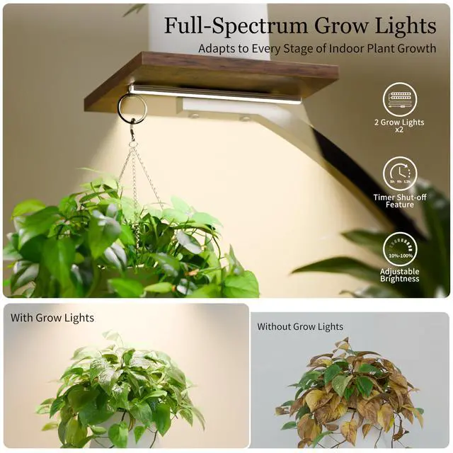 Alt view image 2 of 7 - Plant Stand Indoor with Grow Lights - 2 Pack Corner Plant Shelf, 6 Tiered 47'' Indoor Plant Stands for Multiple Plants, K-Shaped Plant Rack Display Holder, Flower Stands for Living Room Patio Home