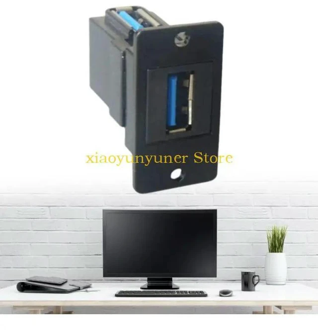 Main image of Fast Charging USB Two Head Panel Socket Toolless Installation Plastic Housing