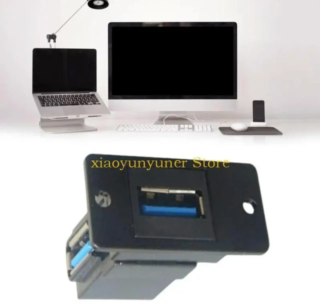 Alt view image 2 of 3 - Fast Charging USB Two Head Panel Socket Toolless Installation Plastic Housing