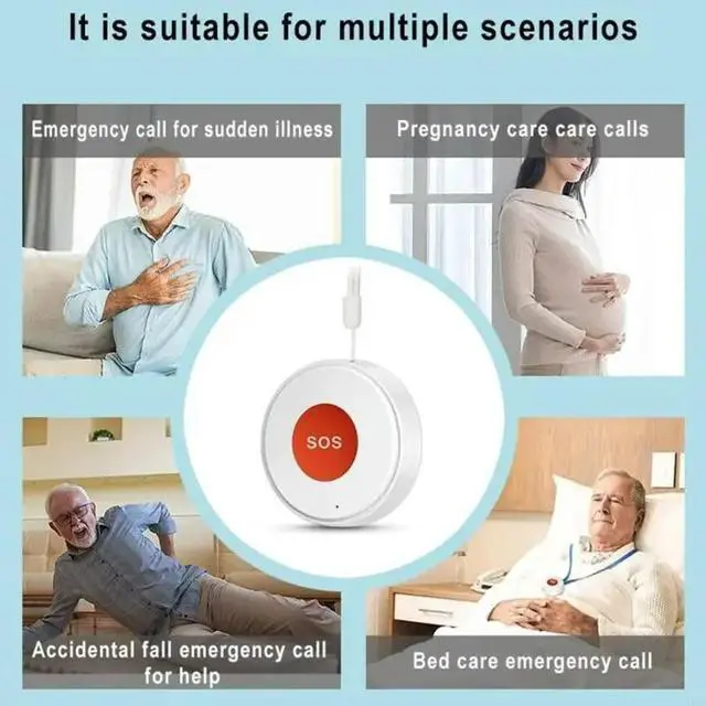 Alt view image 2 of 3 - SOS Call Button Alert System for Senior Caregiver Pager Rechargeable