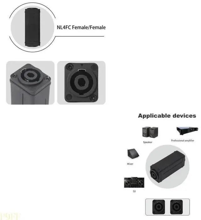 Main image of 4 Conductor NL4FC Speaker Coupler Adapter Female To Female Connector For Professional Auditory System Extensions