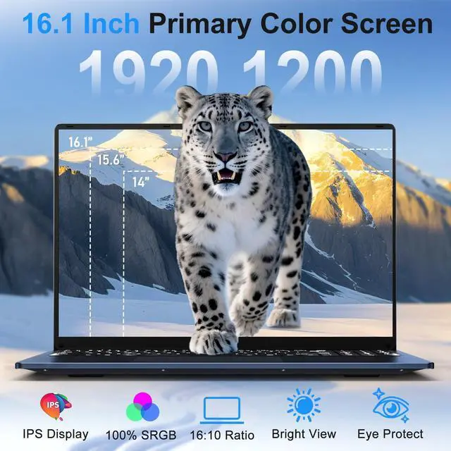 Alt view image 3 of 7 - NIAKUN Gaming Laptop,Windows 11 Pro Laptops with Office 365,16 Inch Laptop Computer 2026,16GB RAM 1TB SSD,N150 Processor(4C/4T),6000 mAh Battery,Backlit Keyboard,1200P FHD,2-Year Warranty,Business