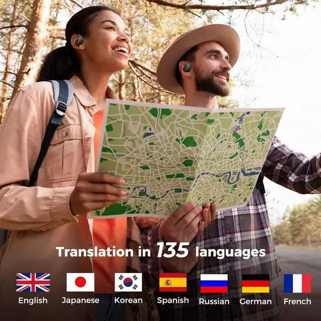 Alt view image 5 of 5 - MINISO X15 PRO Translation Earbuds Open Ear Headphone Bluetooth 5.4 OWS AI Headphones Support 148 Languages Wireless Ear Buds with Earhooks IPX5 Waterproof Bluetooth Blackwith AI