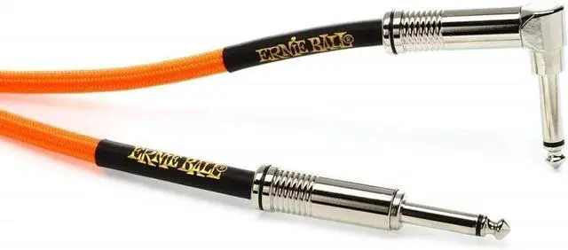 Alt view image 3 of 4 - Ernie Ball Braided Instrument Cable Set Straight/Angle Length 18ft in Neon Orange (P06084) - Pack of 2
