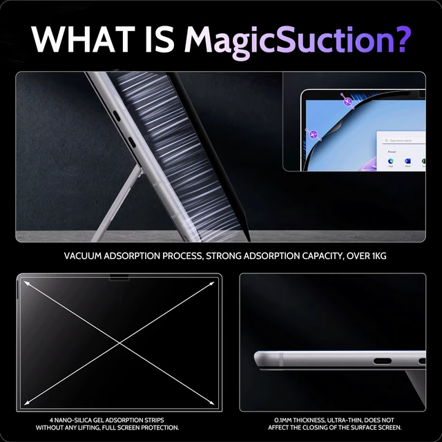 Alt view image 3 of 5 - Peslv NanoSuction Privacy Screen for Surface Pro 7Plus/7/6/5/4/3-12.3"