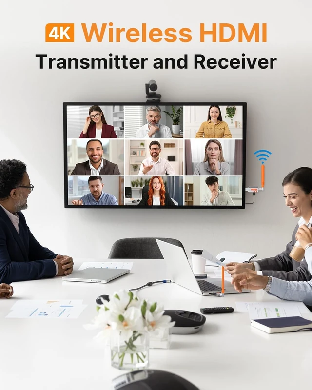 Alt view image 4 of 5 - Coolpie Wireless HDMI Ture 4K UHD Transmitter and Receiver (Silver)