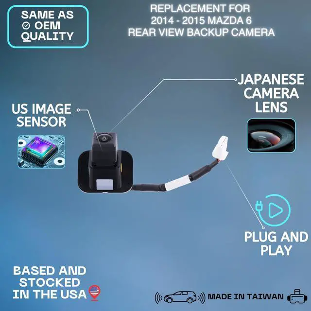 Alt view image 2 of 5 - Backup Camera Replaces for 2014-2015 Mazda 6 OE Part # GJT1-67-RC0C GJT1-67-RC0 GJT1-67-RC0B
