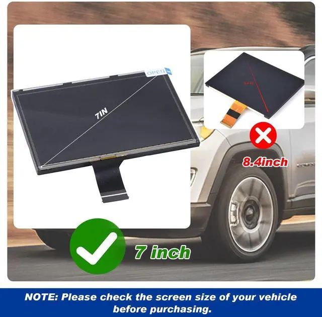 Alt view image 3 of 5 - 7" uconnect Touch Screen Digitizer LCD Monitor Radio Navigation Compatible with Jeep Compass 2017 2018 2019 2020 Radio Navigation Replace # TDO-WXGA0700K00033-V2 TDO-WXGA0700K00057-V1