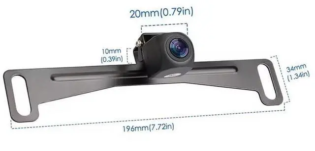 Alt view image 2 of 5 - Vlicevrn Car Rear View HD CCD License Plate Frame Wide View Angle Night Vision Backup Parking Waterproof IP68 Vehicle Camera for Cars SUVs Pickups Trucks RVs (Fisheye Fixed Line Camera)