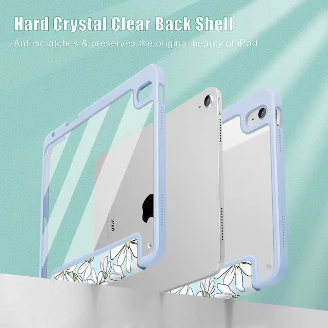 Alt view image 4 of 5 - May Chen for iPad (A16) 11th Generation Case 11 Inch 2025, iPad 10th Gen Case 2022 10.9 inch, Built-in Pencil Holder with Shockproof Cover Clear Transparent Back Shell Auto Wake/Sleep, Heart Rabbits