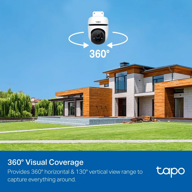 Alt view image 4 of 5 - TP-Link Tapo 1080P Outdoor Wired Pan/Tilt Security Camera, C500