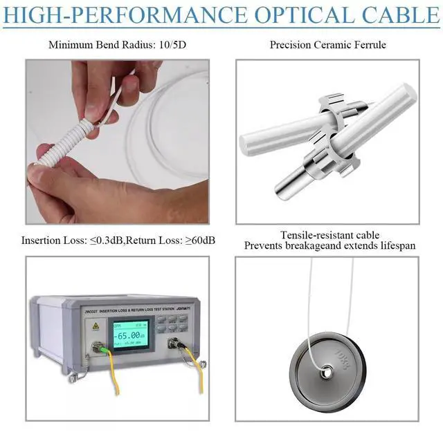 Alt view image 4 of 5 - Zerci 50m (164ft) Armored Network Fibre Optic Cable SC/APC to SC/APC OS2 Simplex Singlemode 9/125m LSZH FTTH 3.0mm Patch Cord Fiber Cables with Adapter Coupler