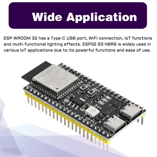 Alt view image 5 of 5 - YEJMKJ 3pcs ESP32 S3 N8R8 Development Board ESP WROOM 32 ESP32-S3