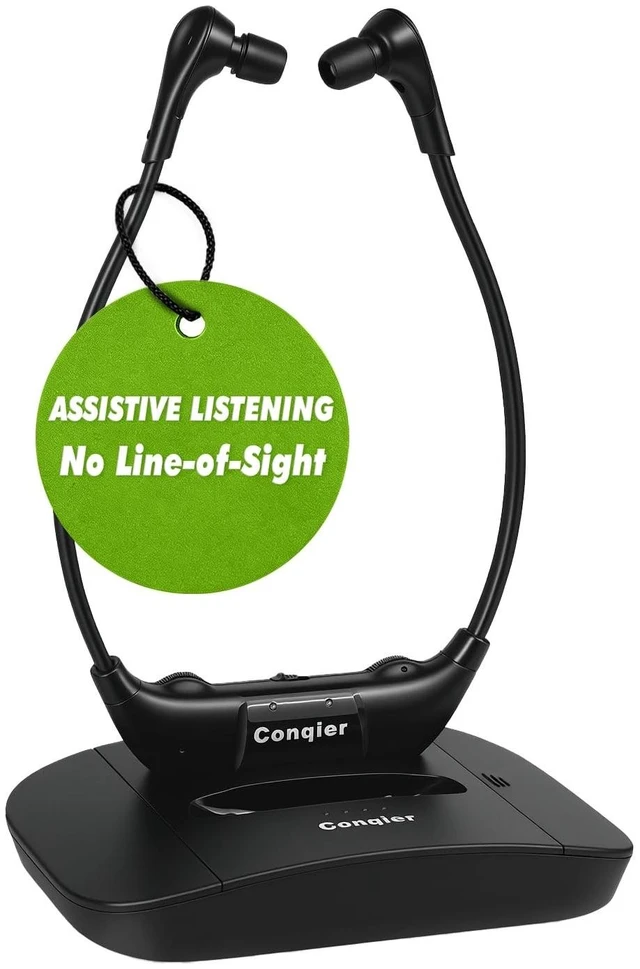 Main image of Conqier 2.4G Digital Wireless TV Headphones for Seniors & Hard of Hearing