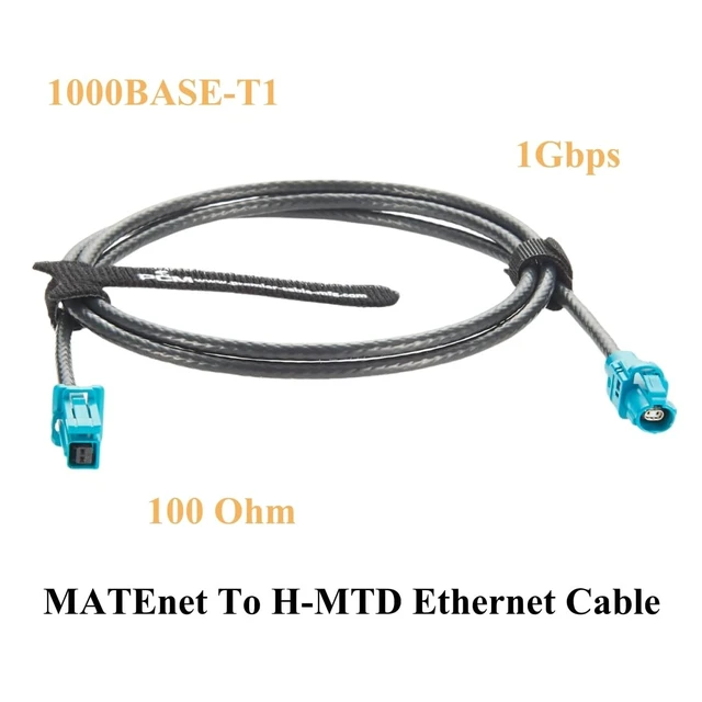 Alt view image 4 of 5 - Original Rosenberger H-MTD Female to TE MATEnet Female Automotive Ethernet Cable 1Gbps E6K10A-1BZZ5-Z to 2302510-9 Shielded Connector 100/1000BASE-T1 for ADAS Camera, ECU, IVI Networking(1M/3.28FT)