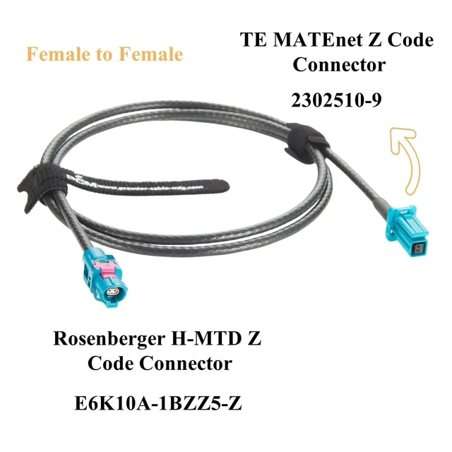 Alt view image 3 of 5 - Original Rosenberger H-MTD Female to TE MATEnet Female Automotive Ethernet Cable 1Gbps E6K10A-1BZZ5-Z to 2302510-9 Shielded Connector 100/1000BASE-T1 for ADAS Camera, ECU, IVI Networking(1M/3.28FT)