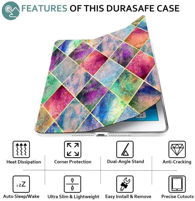 Alt view image 5 of 5 - DuraSafe Cases for iPad Pro 12.9 2nd Generation Printed Cover A1670 MQDC2LL/A MQDD2LL/A MQDA2LL/A A1671 MP6H2LL/A MP6J2LL/A MP6G2LL/A MPL02LL/A MPL12LL/A MPKY2LL/A A1821 MQEF2LL/A - Diamond Grid