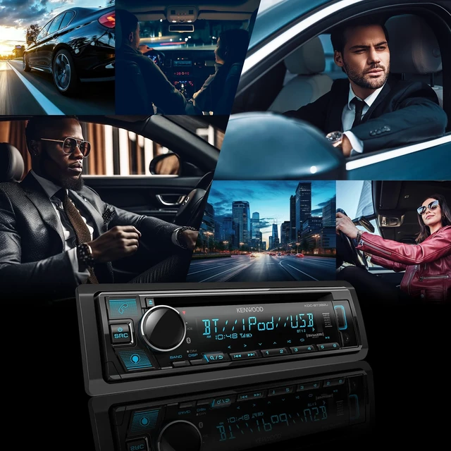 Alt view image 5 of 5 - KENWOOD KDC-BT382U CD Car Stereo Receiver with Bluetooth, Alexa Compatible, 13 Band EQ with Digital Time Alignment, Music Mix 5 Device Pairing, Dual Phone Connection, Front USB AUX-in, AM/FM Radio