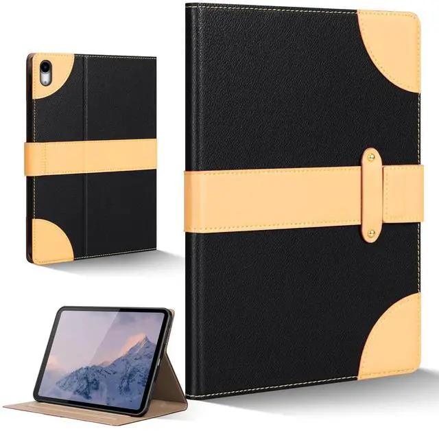 Main image of CPNVWA Case for iPad A16 11th Gen 11 Inch,iPad 10th Gen. 10.9 Inch,Leather Folio Cover with Auto Wake/Sleep, Adjustable Stand,Magnetic Buckle Closure Protection Case-Single Strap Black