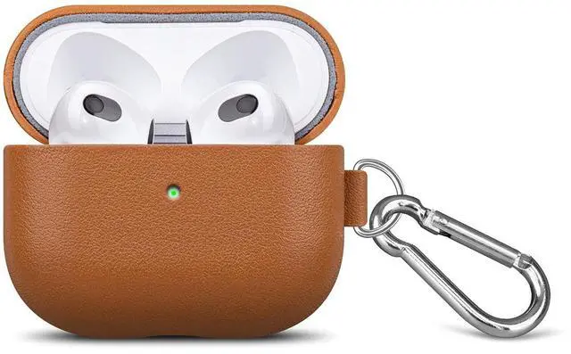 Main image of LOPIE Leather Case with Clip for AirPods 3 (Released in 2021), Handmade Case Fully-Wrapped with Full-Grain Leather, Protective Hard Cover for Gen 3 AirPods (Not for AirPod Pro 3rd Generation), Blue