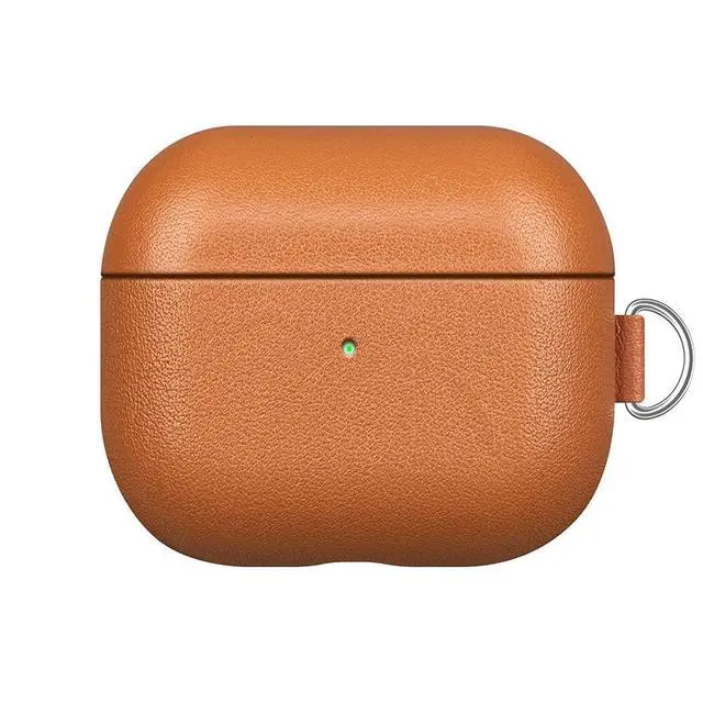 Alt view image 2 of 5 - LOPIE Leather Case with Clip for AirPods 3 (Released in 2021), Handmade Case Fully-Wrapped with Full-Grain Leather, Protective Hard Cover for Gen 3 AirPods (Not for AirPod Pro 3rd Generation), Blue
