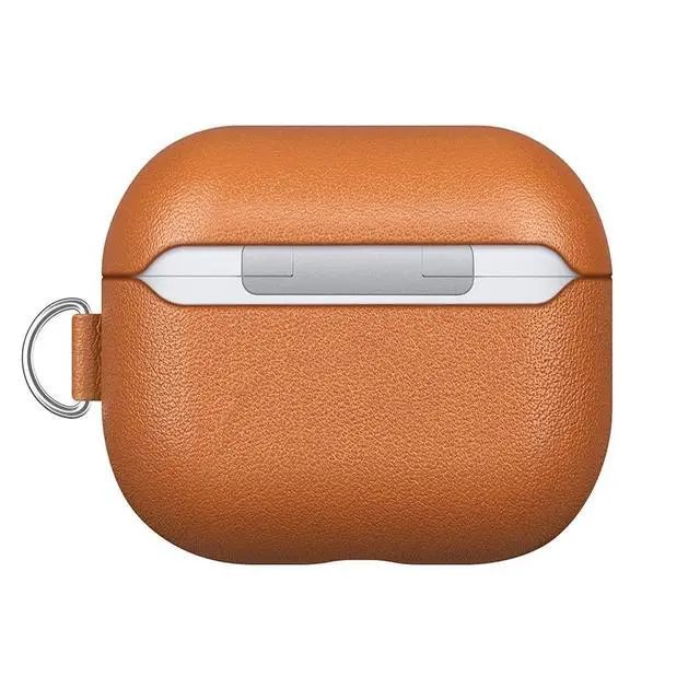 Alt view image 3 of 5 - LOPIE Leather Case with Clip for AirPods 3 (Released in 2021), Handmade Case Fully-Wrapped with Full-Grain Leather, Protective Hard Cover for Gen 3 AirPods (Not for AirPod Pro 3rd Generation), Blue