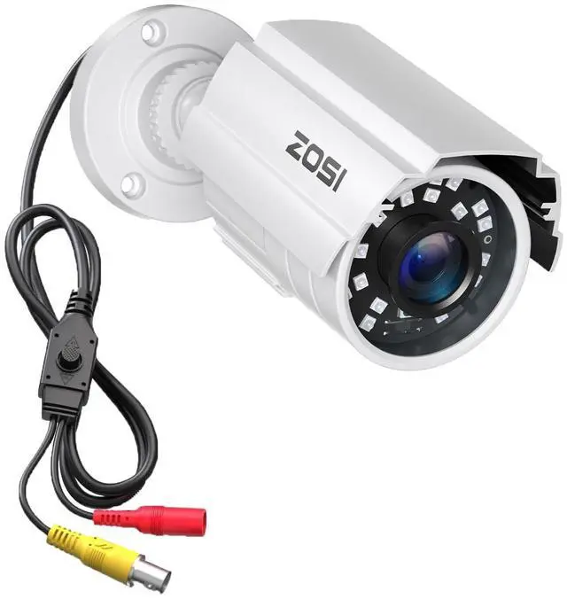 Main image of ZOSI 1080P HD 1920TVL Hybrid 4-in-1 TVI CVI AHD 960H CVBS CCTV Security Camera,80ft Night Vision,2MP Weatherproof Aluminum Metal Bullet Camera for 960H,720P,1080P,5MP,4K Analog Surveillance DVR-White