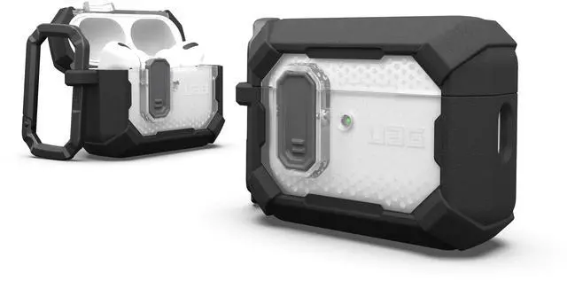 Main image of URBAN ARMOR GEAR UAG Designed for AirPods Pro 3rd Gen Case, Rugged Military Grade Drop Proof Protective Cover with Detachable Carabiner Clip & Secure Lip Closure, Plasma Black