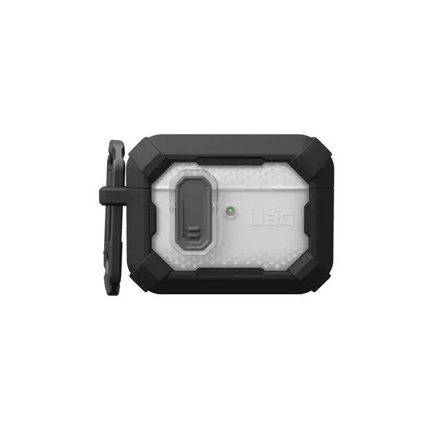 Alt view image 5 of 5 - URBAN ARMOR GEAR UAG Designed for AirPods Pro 3rd Gen Case, Rugged Military Grade Drop Proof Protective Cover with Detachable Carabiner Clip & Secure Lip Closure, Plasma Black