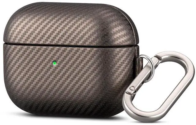 Main image of Haobobro Leather Case - for AirPods Pro 2 Case Cover with Keychain - Selected Skin-Friendly Leather, Carbon Fibre Texture, Handmade Hard Cover for AirPods Pro 2nd Generation Earbud