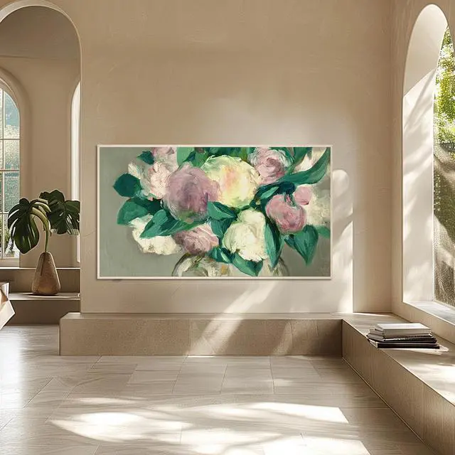 Alt view image 4 of 5 - iFFALCON Magnetic Frame Mural TV 75 Inch, Natural Oak Aluminum Alloy Bezel, Tool-Free Snap-On Installation, Custom Fit Decorative Frame Mural TV Series Only
