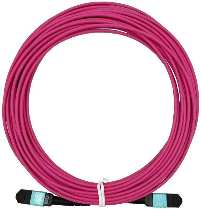 Main image of Elfcam - 100m/328ft Fiber Optic Cable MPO Female to MPO Female, 12 Fibres Multimode OM4, Type B, Purple (100m, 12 Fibers)