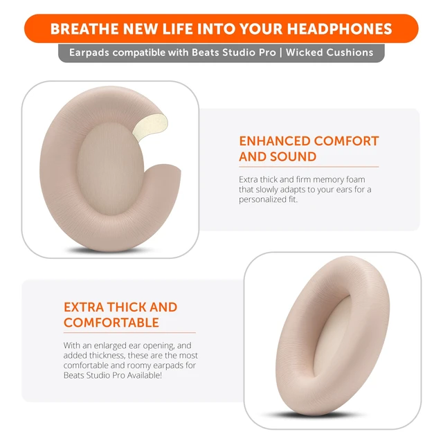 Alt view image 5 of 5 - WC PadZ Studio Pro - Extra Thick Earpads for Beats Studio Pro